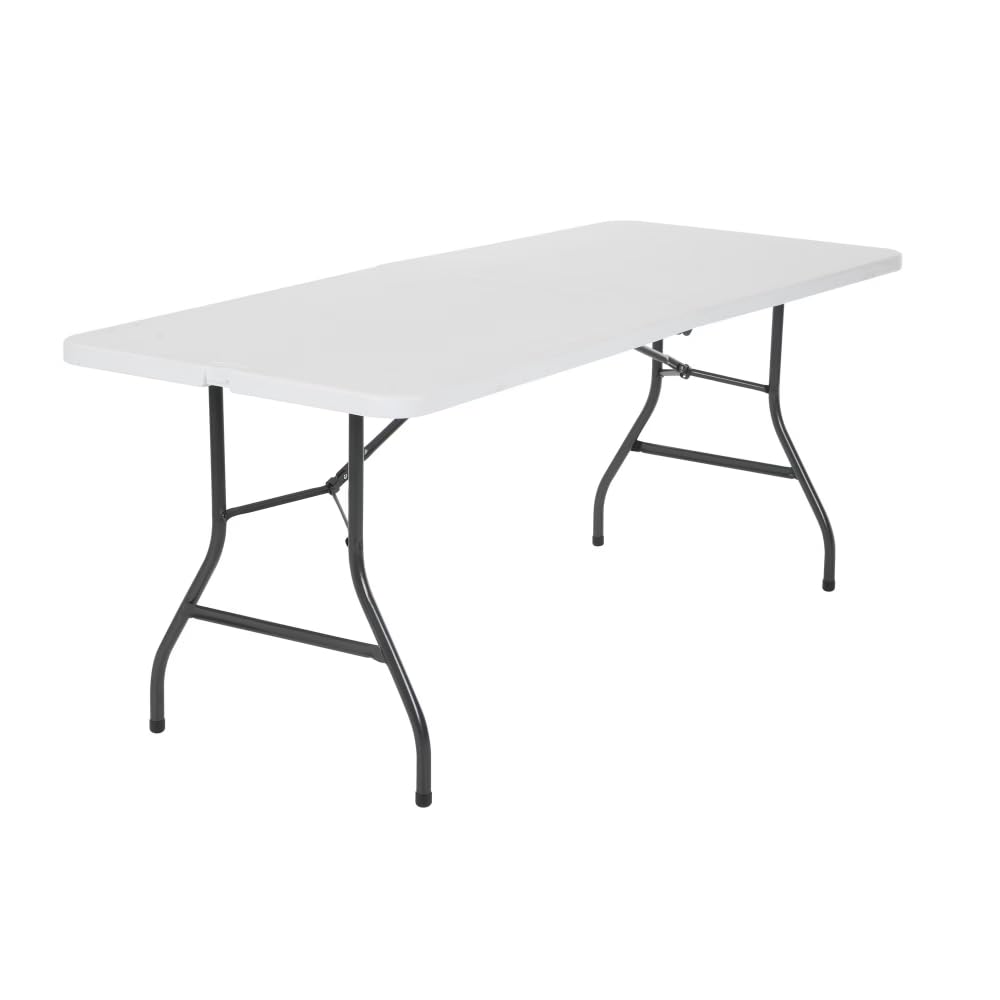 6 ft White Speckle Folding Utility Table H201929