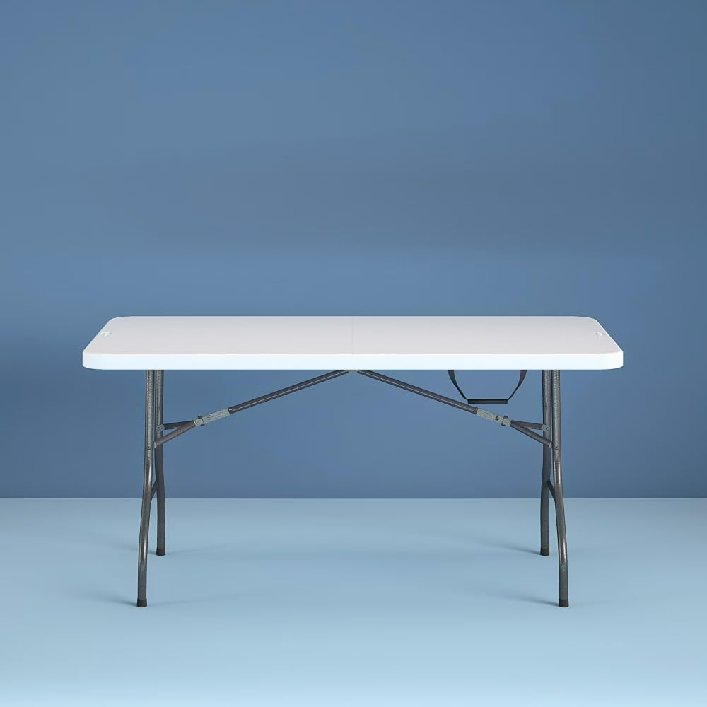 6 ft White Speckle Folding Utility Table H201929