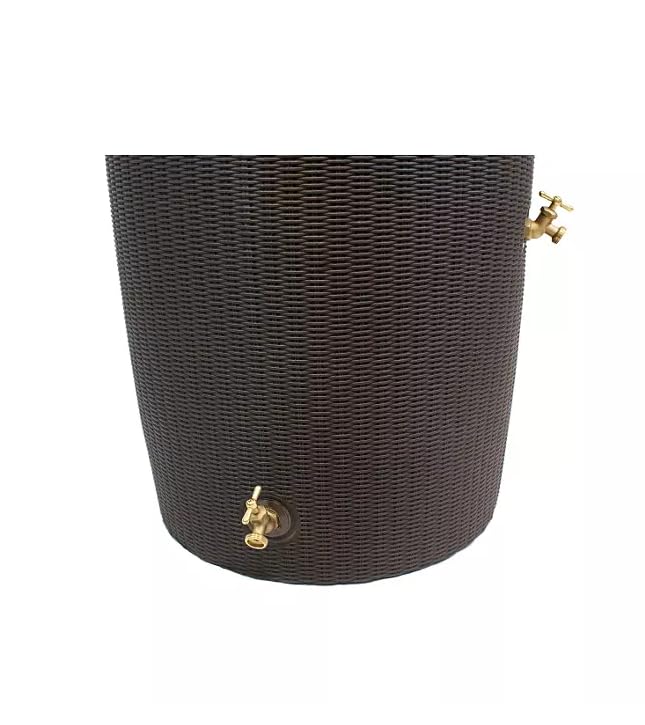 Black 50-Gallon Rain Barrel with Planter Top A28129