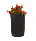 Black 50-Gallon Rain Barrel with Planter Top A28129