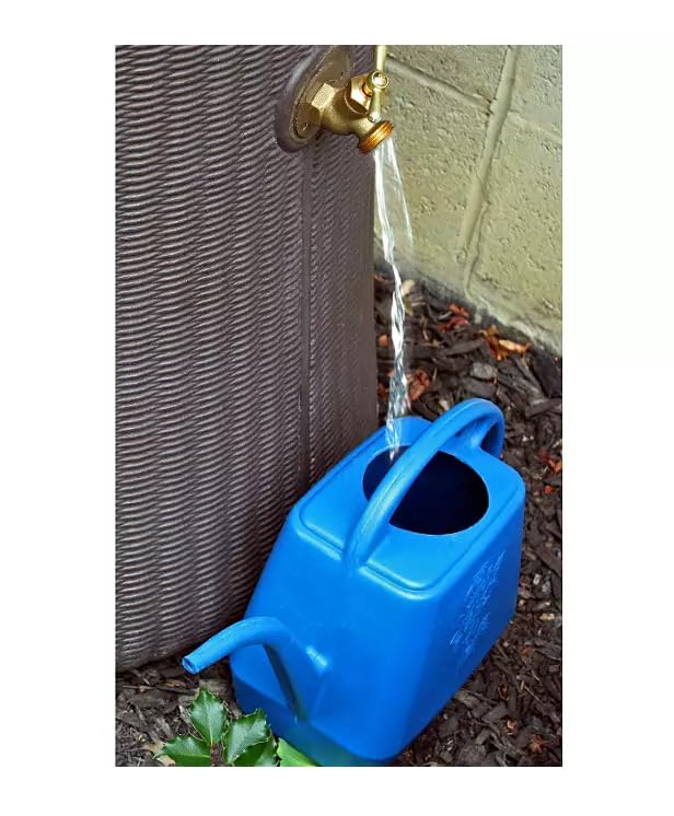 Black 50-Gallon Rain Barrel with Planter Top A28129