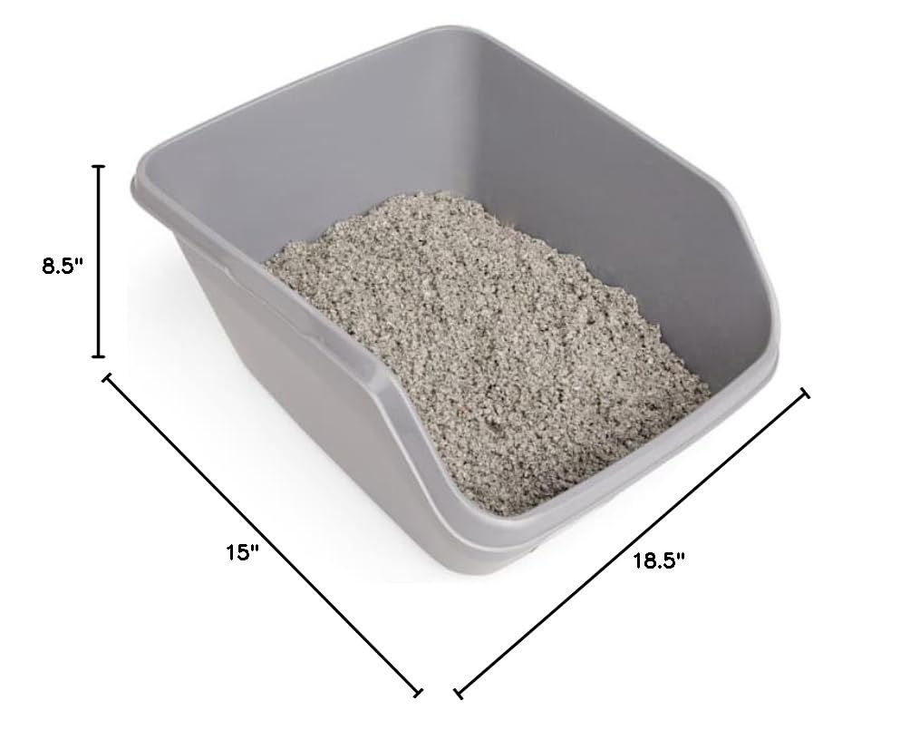 Grey Large High-Back Litter Box M17925