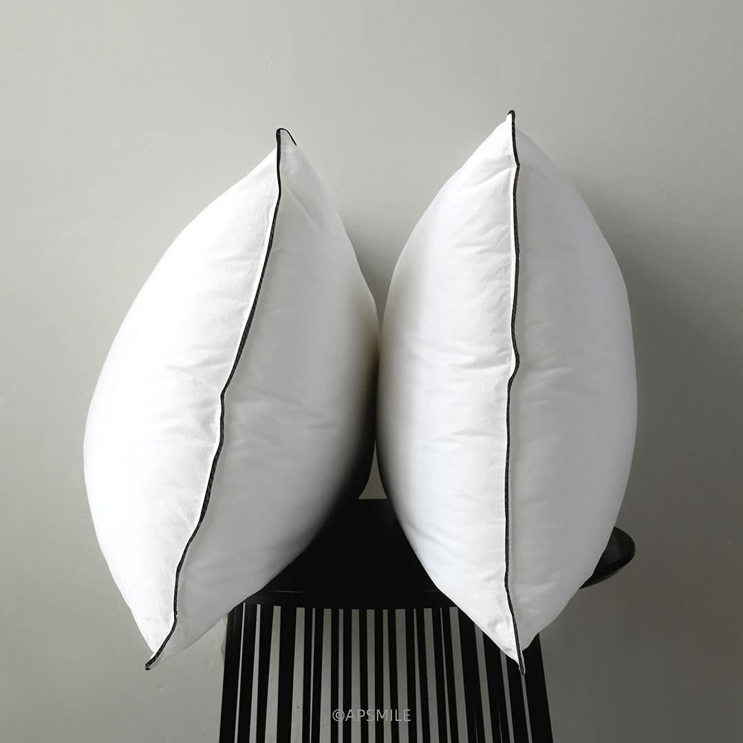Organic Feather Down Pillows Set of 2 King Size 100% Cotton Cover G9583