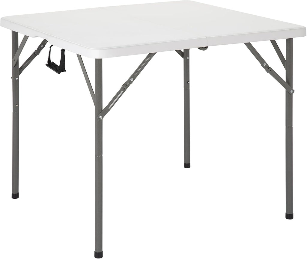34'' White Folding Card Table with Handle & Steel Legs C182
