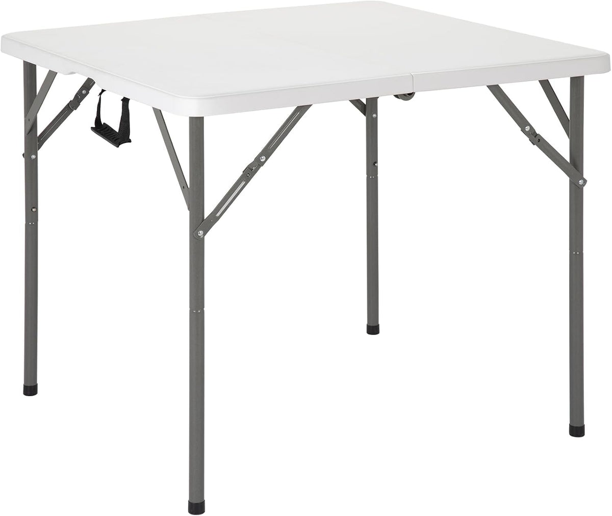 34'' White Folding Card Table with Handle & Steel Legs C182