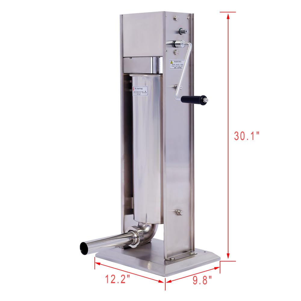 Stainless Steel Vertical Sausage Stuffer with 4 Stuffing Tubes X7875