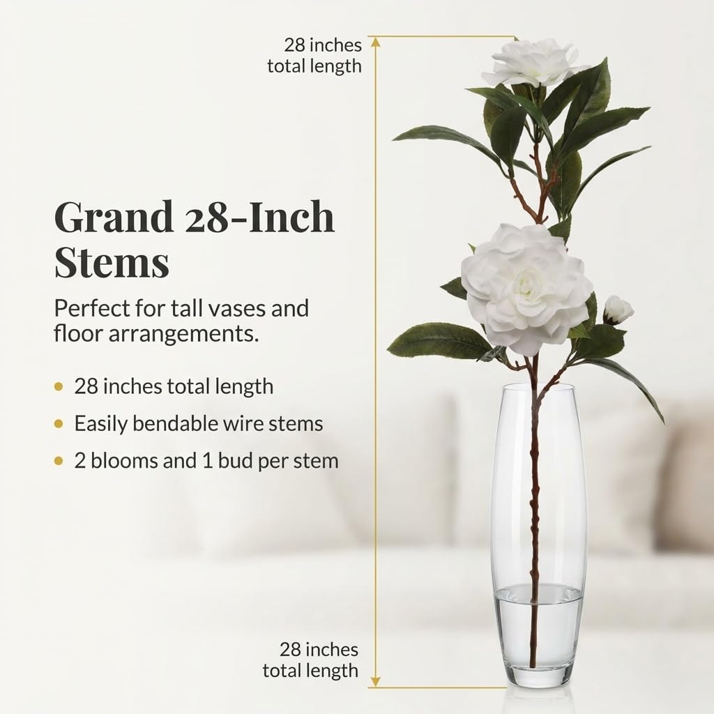 White 2 Pack 28in Faux Flowers Z53549