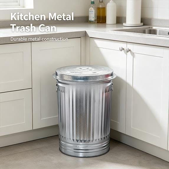 31-Gallon Galvanized Steel Trash Can with Lid A5145