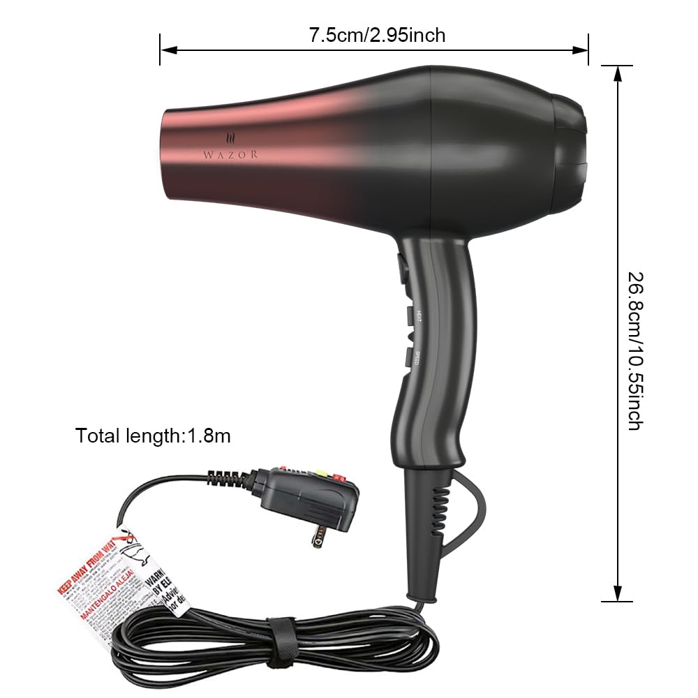 1875W Ceramic Tourmaline Ionic Hair Dryer I22449