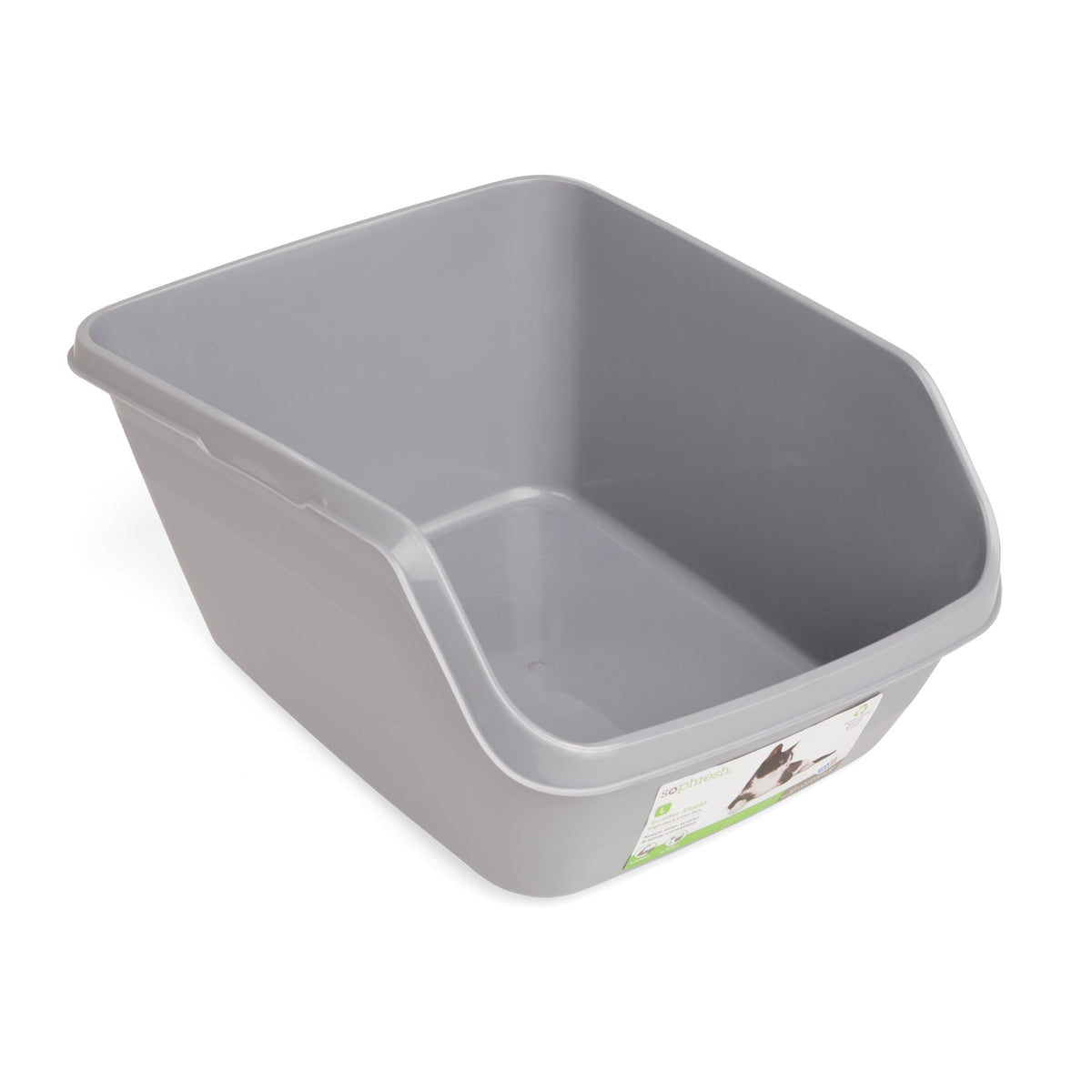 Grey Large High-Back Litter Box M17925
