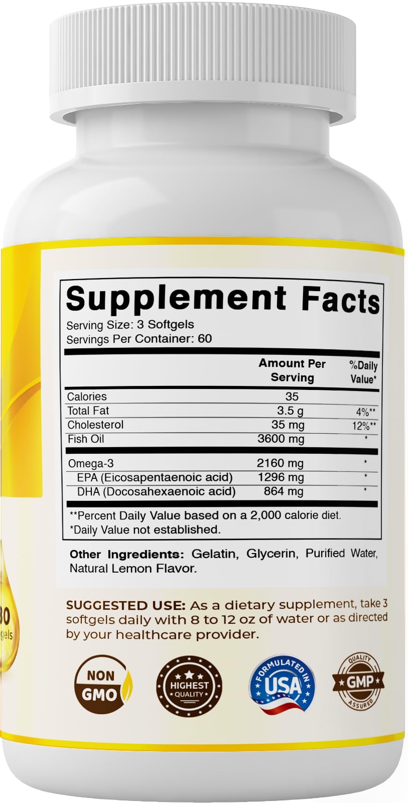 Omega 3 Fish Oil 3600mg Softgels B175288