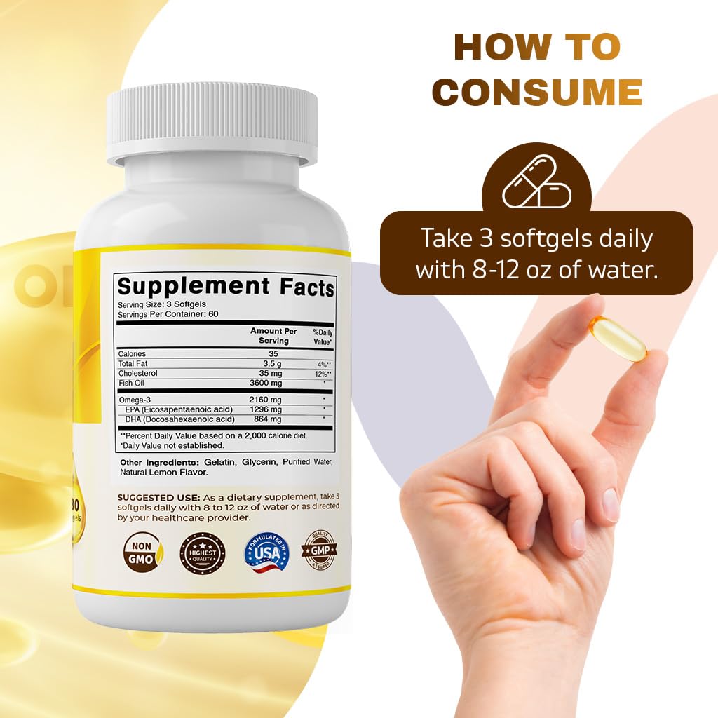 Omega 3 Fish Oil 3600mg Softgels B175288