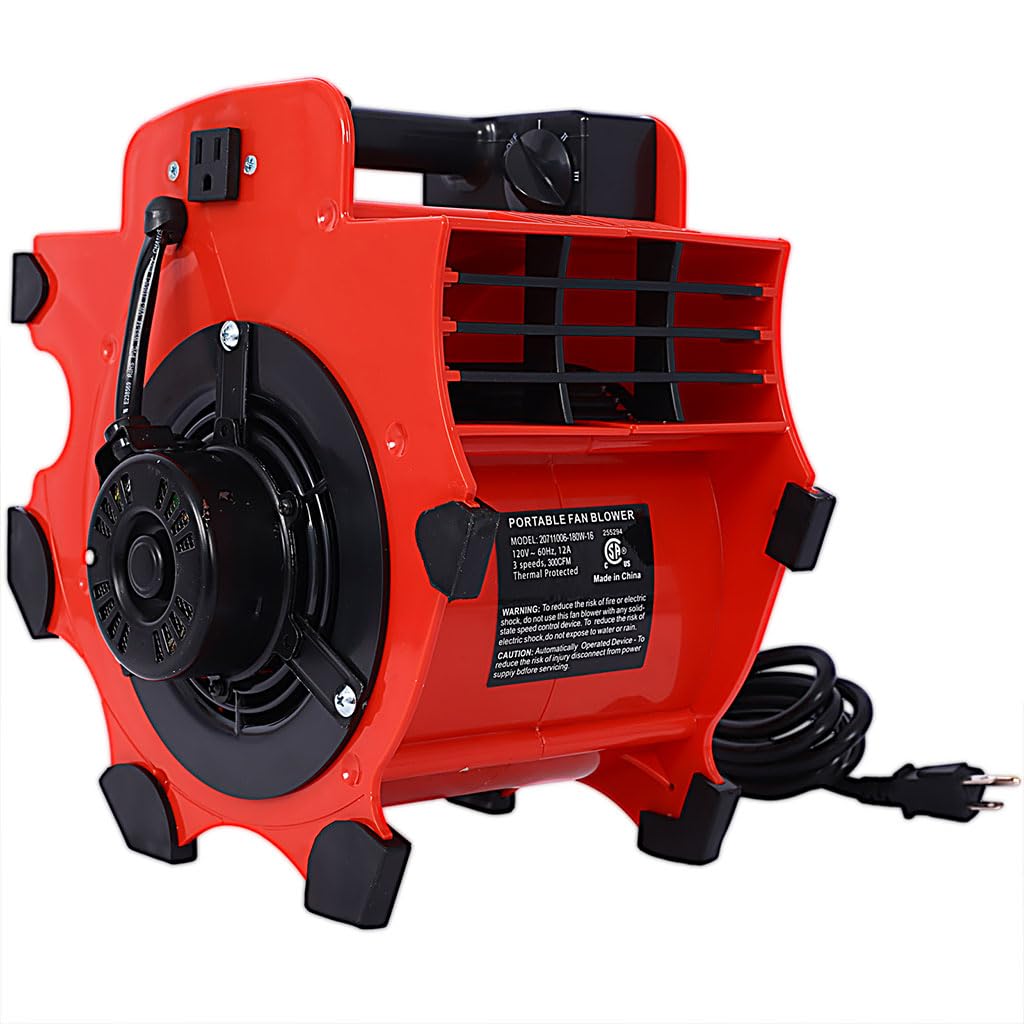3-Speed Heavy-Duty Portable Air Mover Floor Fan and Carpet Dryer X25686