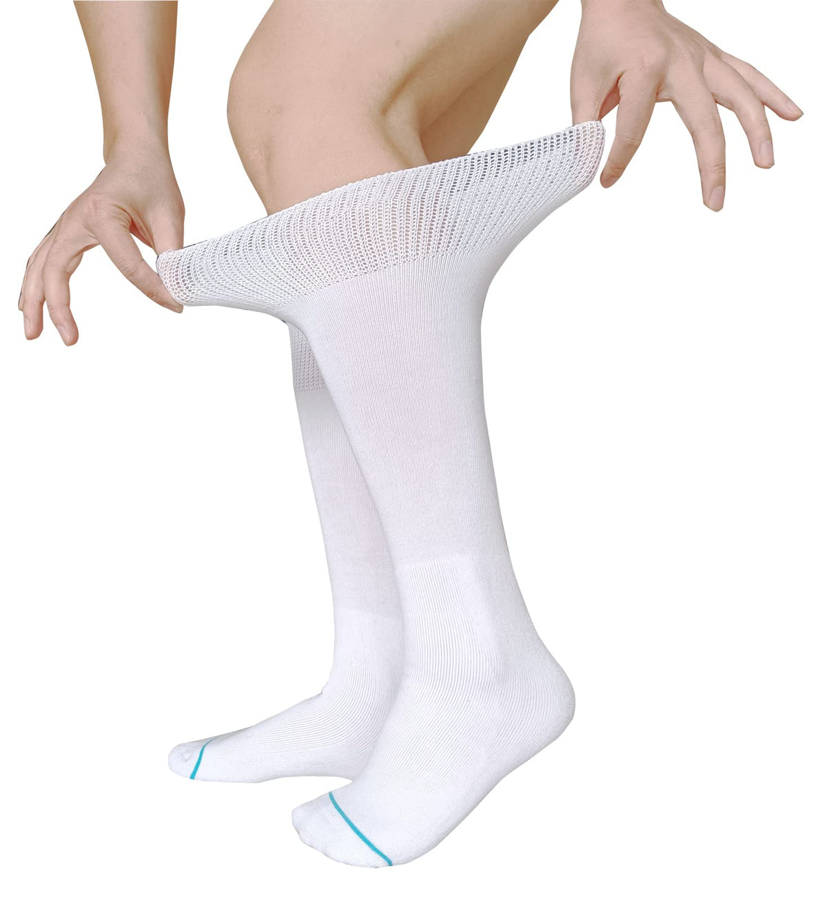 White 2 Pairs Medical Tube Socks Y8166