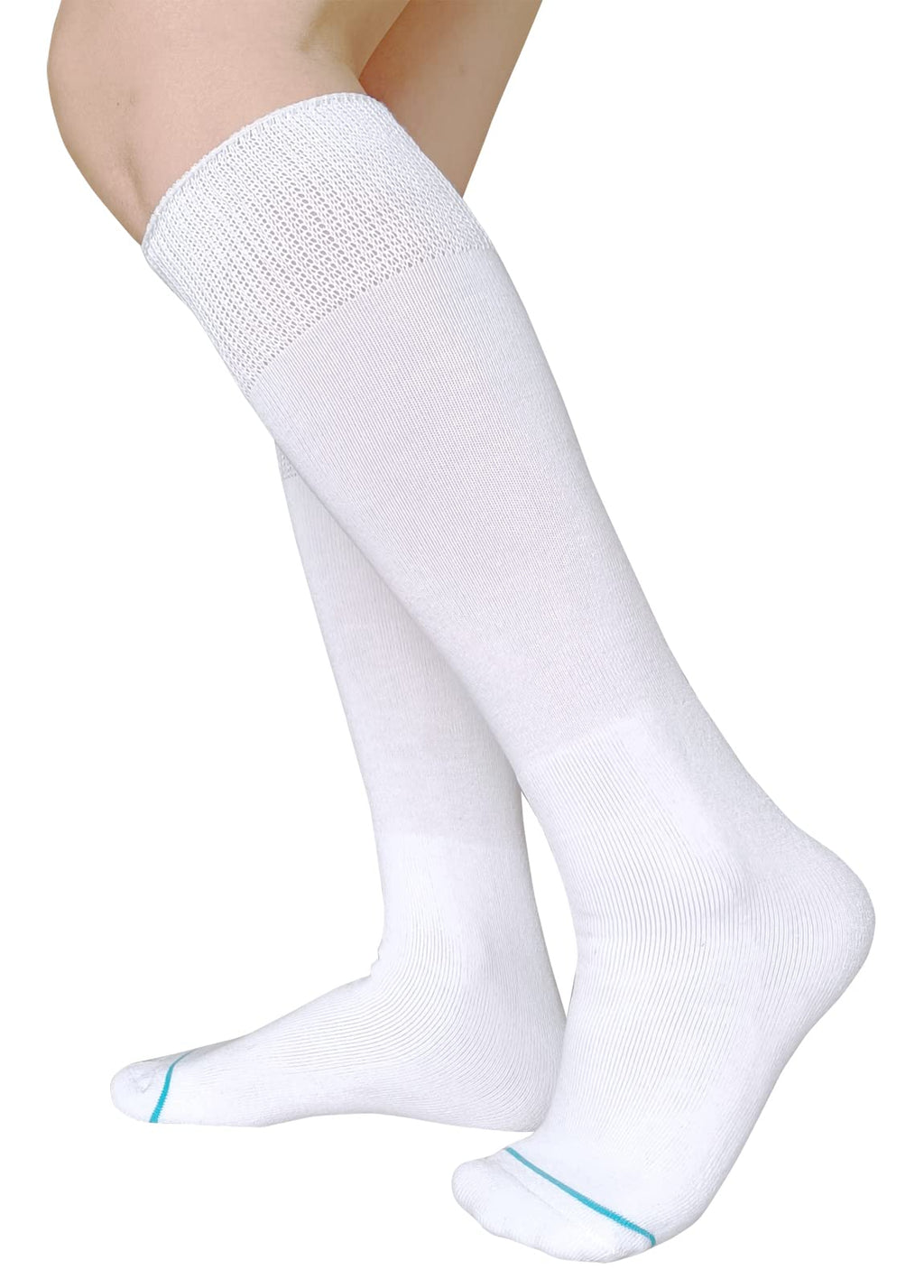 White 2 Pairs Medical Tube Socks Y8166