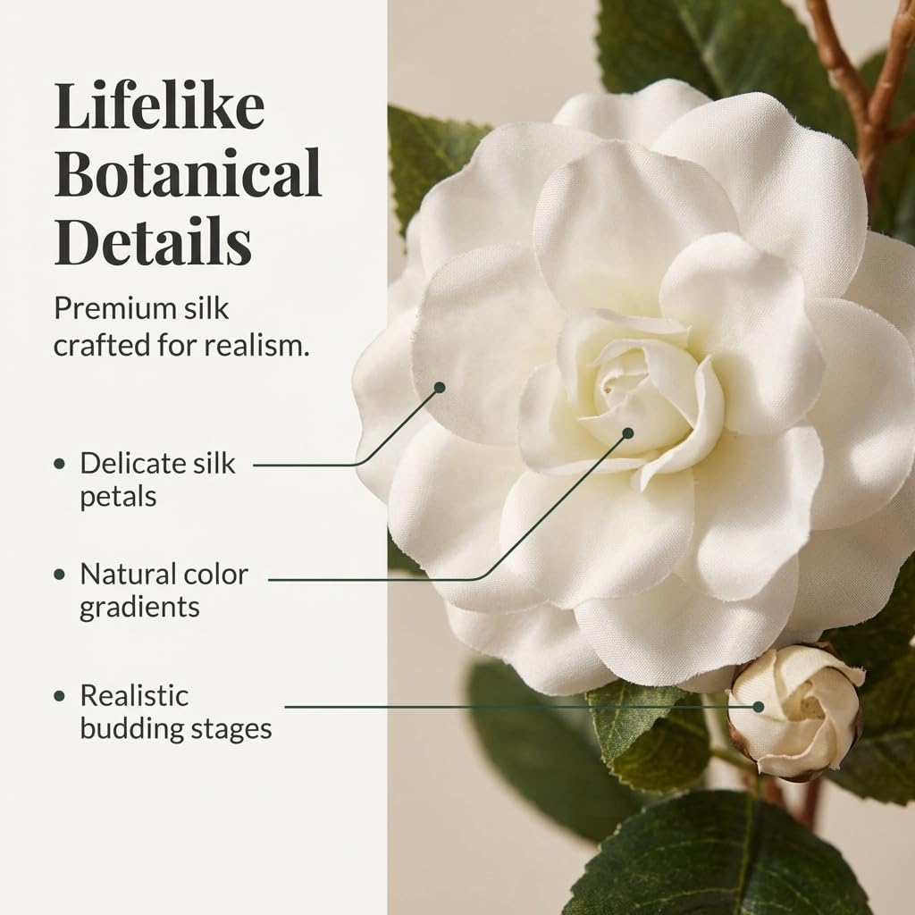 White 2 Pack 28in Faux Flowers Z53549