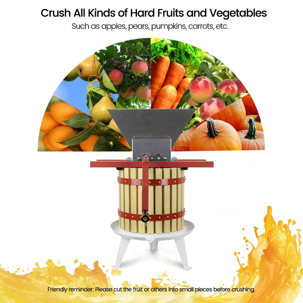7L Manual Juicer Grinder Stainless Steel 1.8 Gallon Red Q284