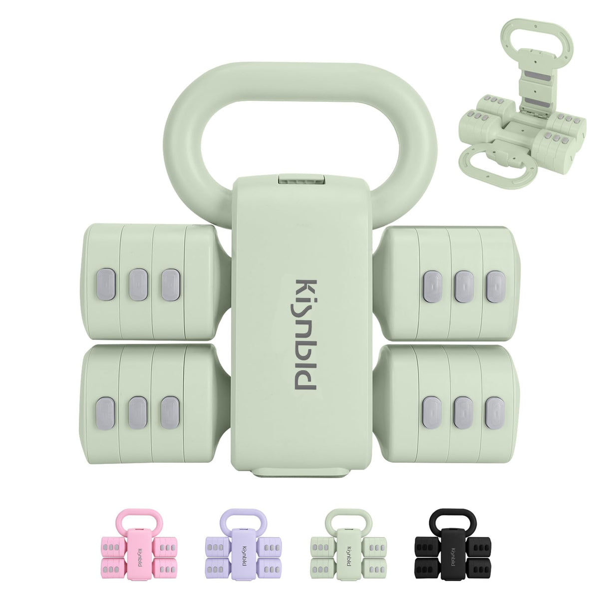 Adjustable Dumbbell Set, 2-in-1 Dumbbells & Kettlebell V41021