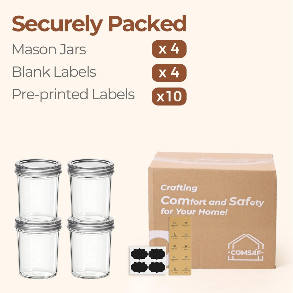 16 oz Wide Mouth Mason Jars 4 Pack V10625