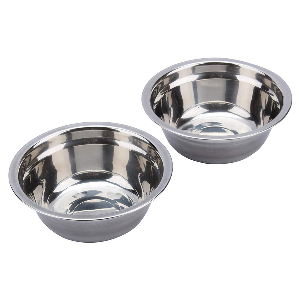 Double Stainless Steel Elevated Dog Bowls with Iron Stand A26155