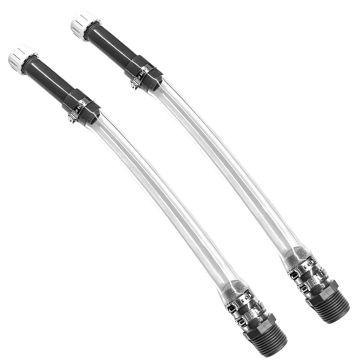2PCS Clear Fuel Filler Jug Hose Quick Fill Spout I4982
