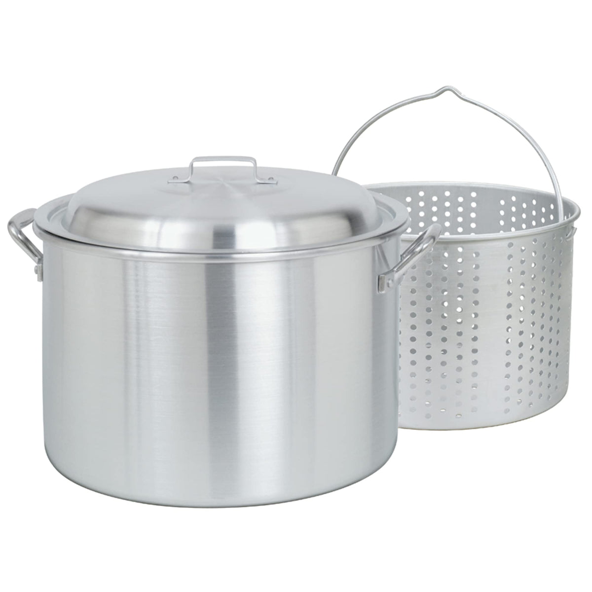 20-Qt Aluminum Stockpot with Basket D5118