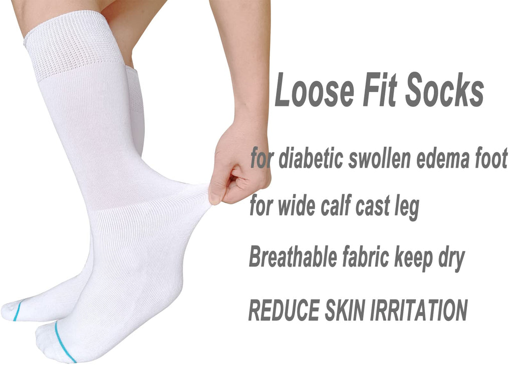 White 2 Pairs Medical Tube Socks Y8166