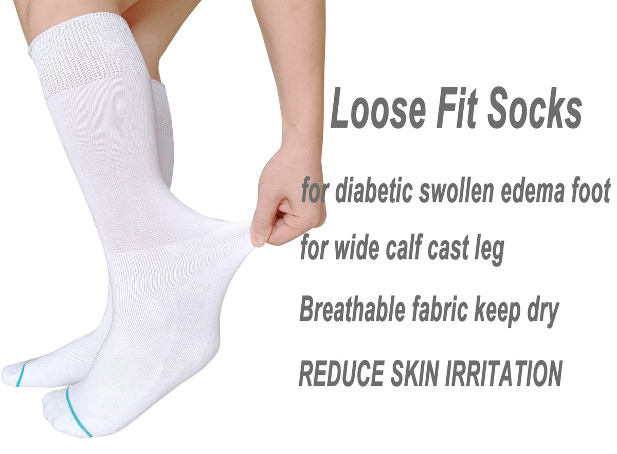 White 2 Pairs Medical Tube Socks Y8166