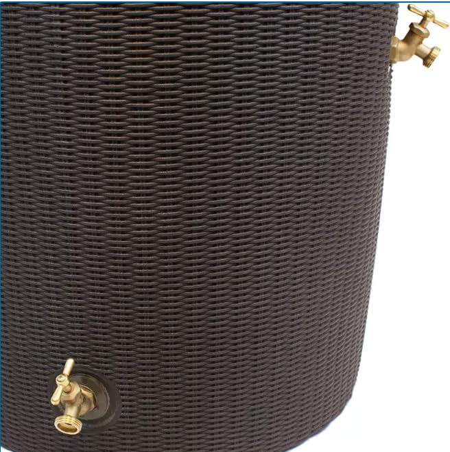 Black 50-Gallon Rain Barrel with Planter Top A28129
