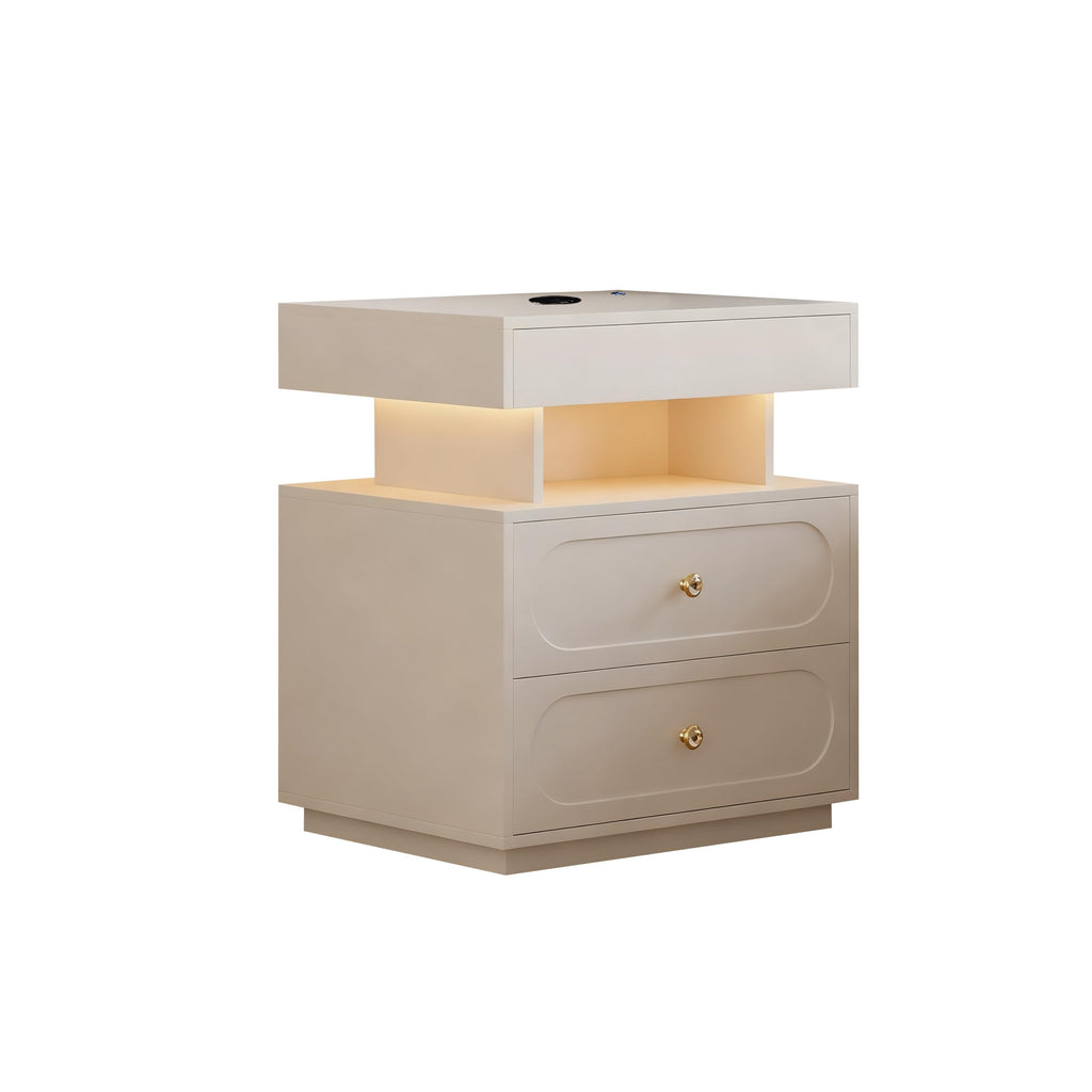 3-Drawer LED Nightstand with Light C8859