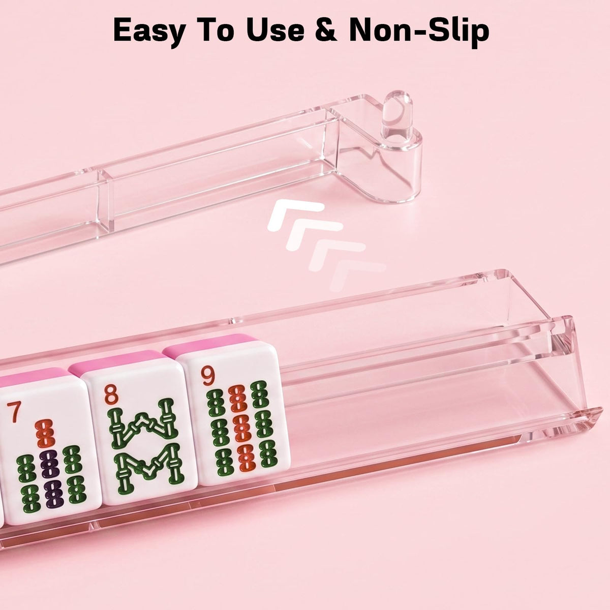 Clear Acrylic Mahjong Racks with Pushers Set of 4 V2154
