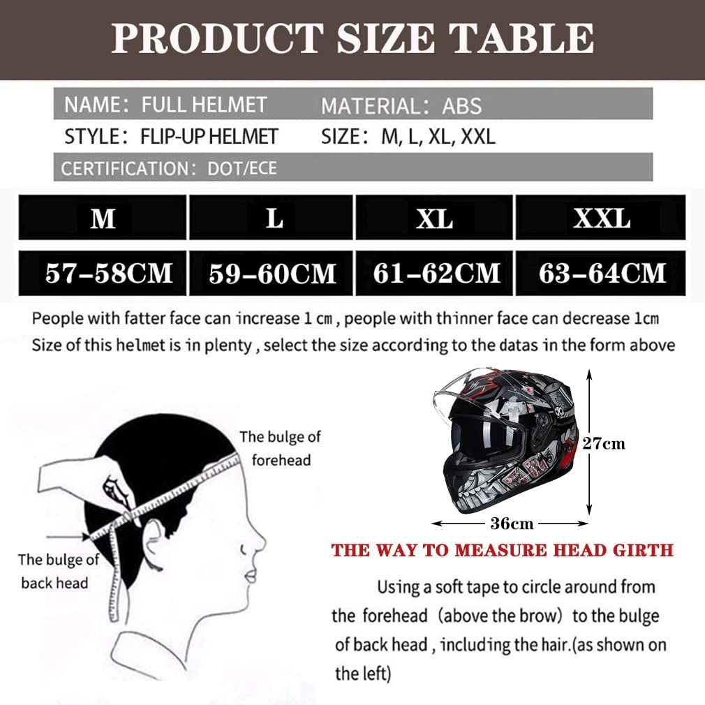 Bluetooth Motorcycle Helmet Anti-Fog Flip Up Full Face DOT Approved L607