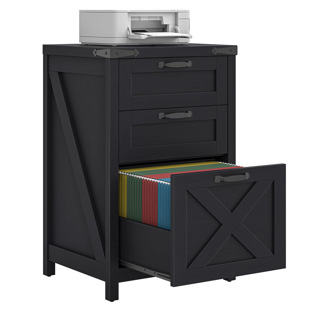 Black 3 Drawer File Cabinet W457069