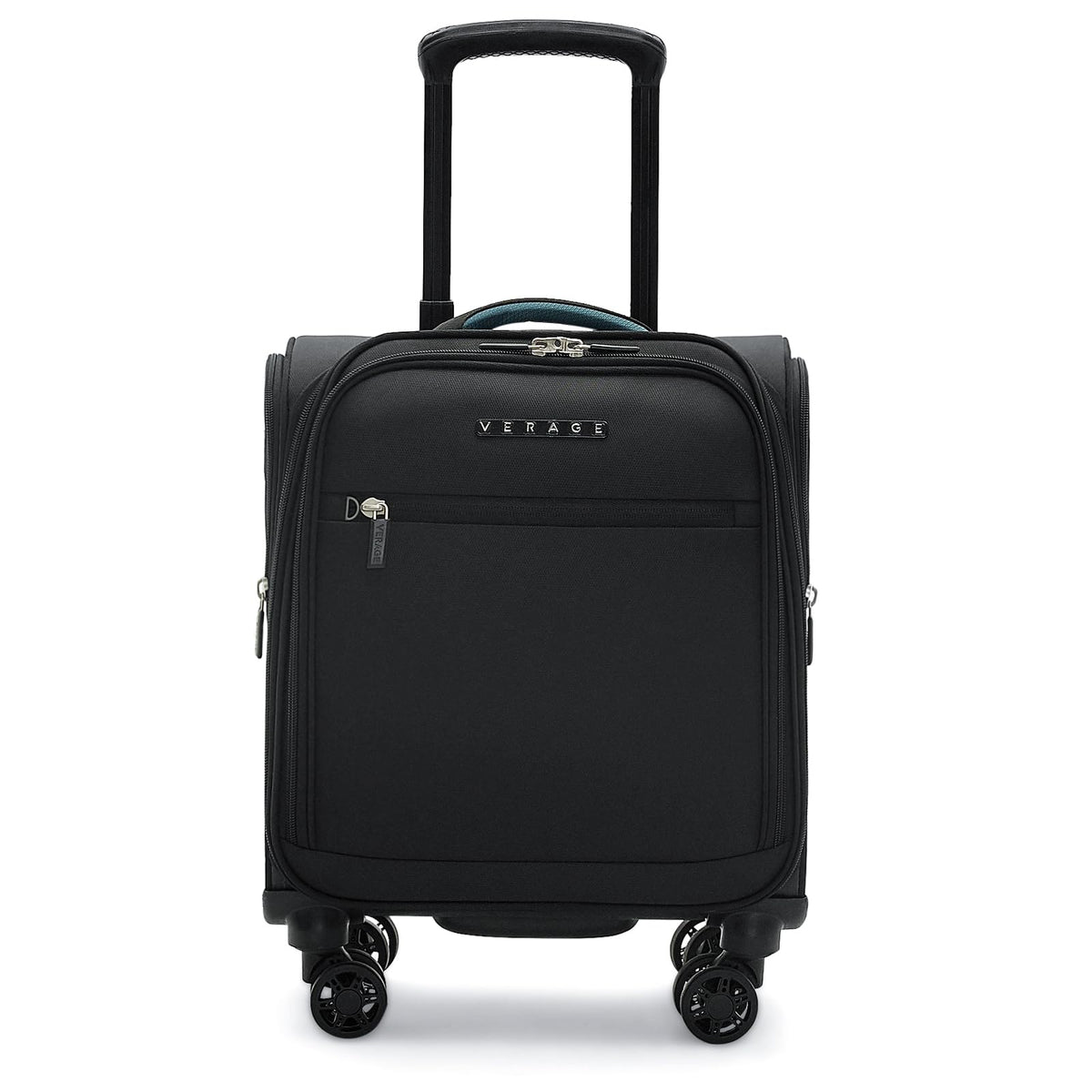 14 inch Black Softside Underseat Carry On Luggage with Wheels N224