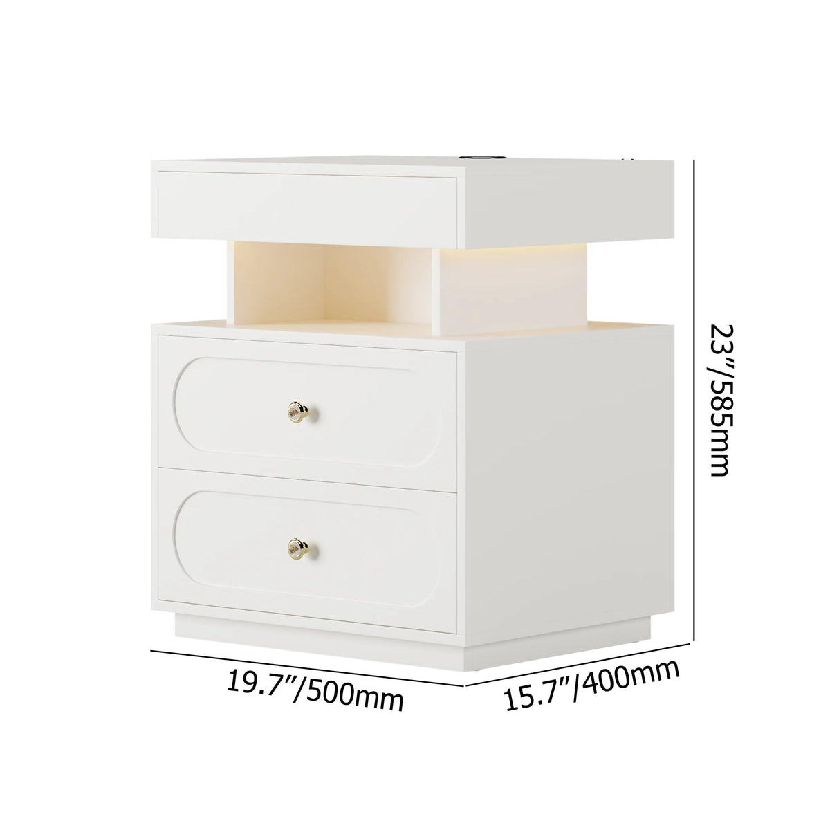 3-Drawer LED Nightstand with Light C8859