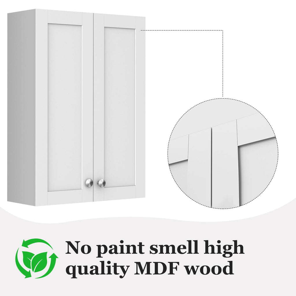 Wall Mounted White Bathroom Storage Cabinet 20x28 inch Q617307
