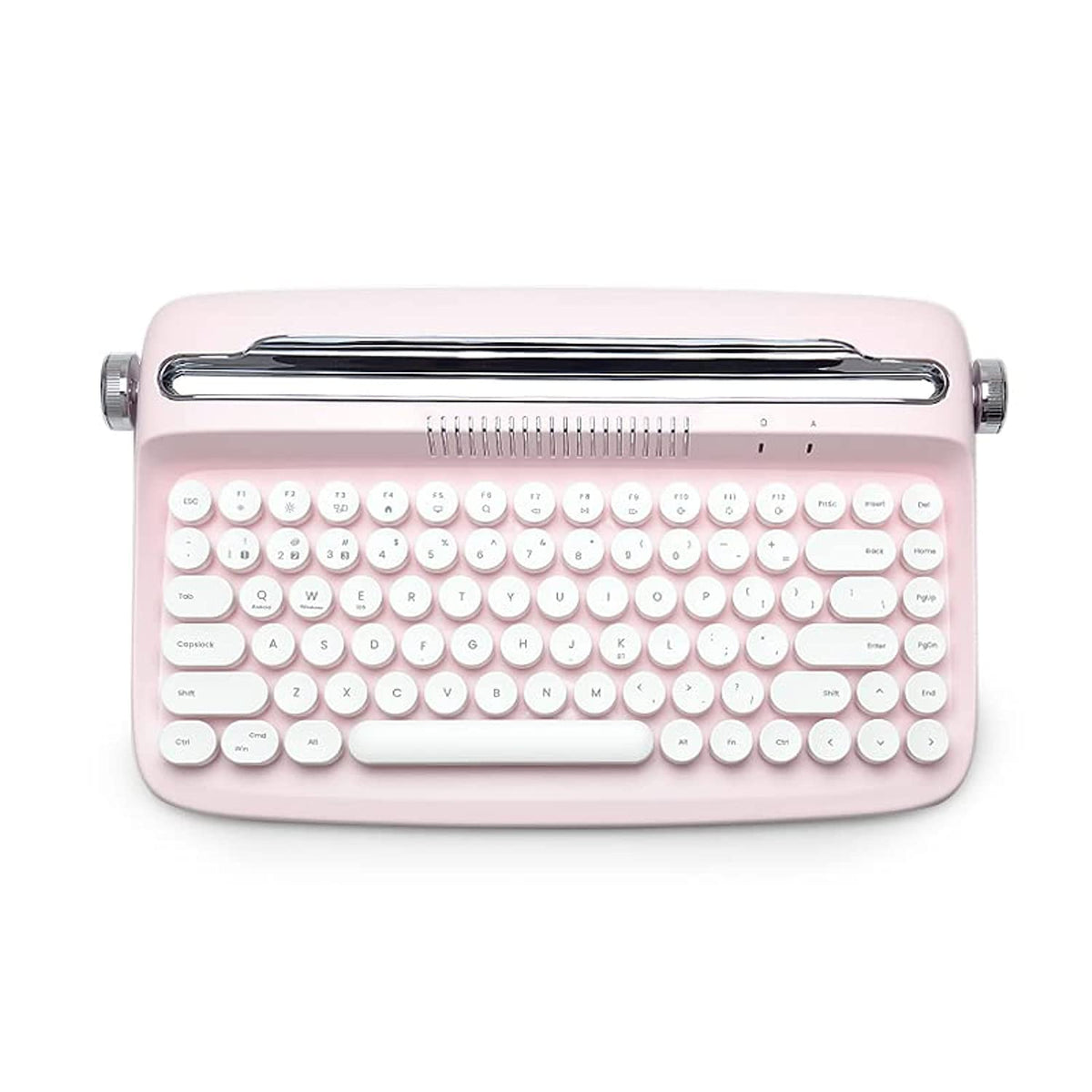 Wireless Retro Typewriter Bluetooth Keyboard Baby Pink Y53080