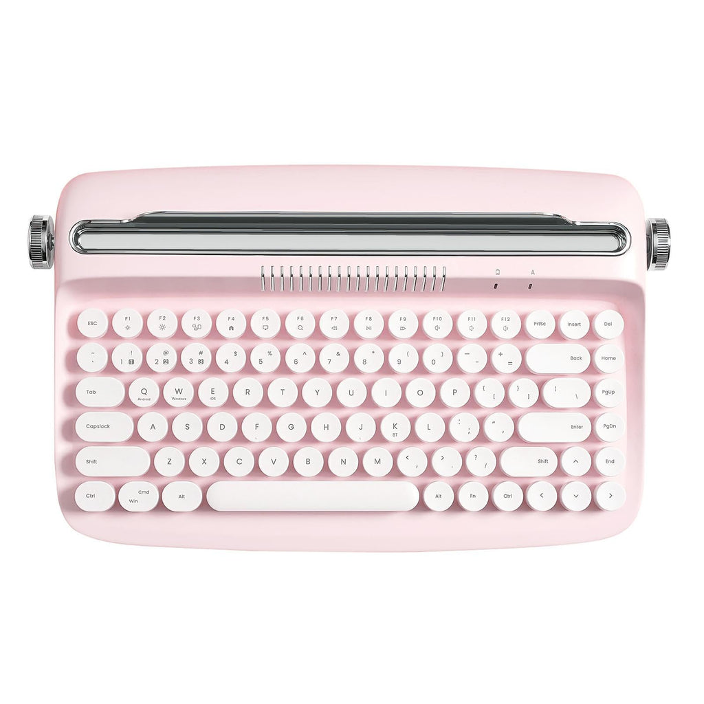 Wireless Retro Typewriter Bluetooth Keyboard Baby Pink Y53080