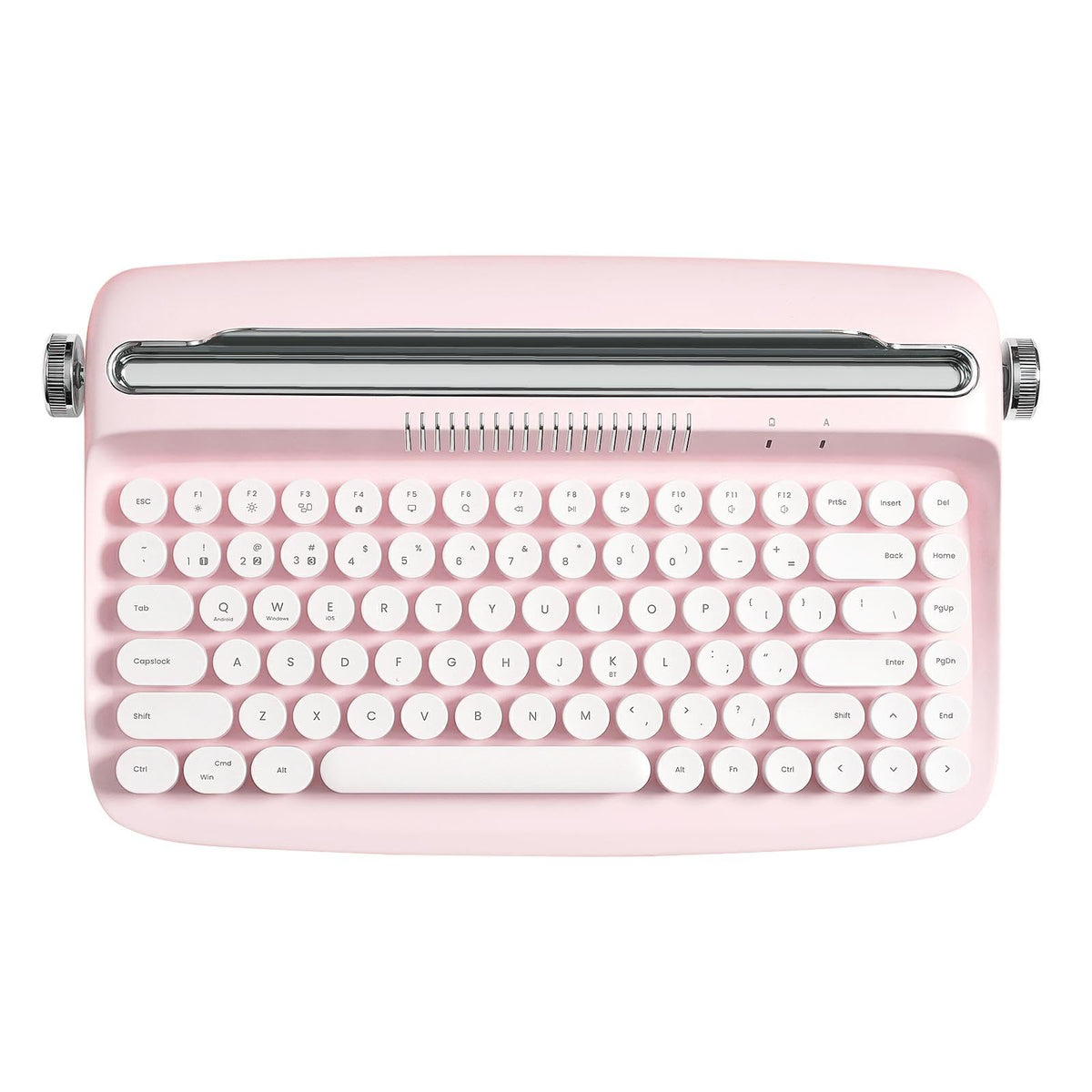 Wireless Retro Typewriter Bluetooth Keyboard Baby Pink Y53080