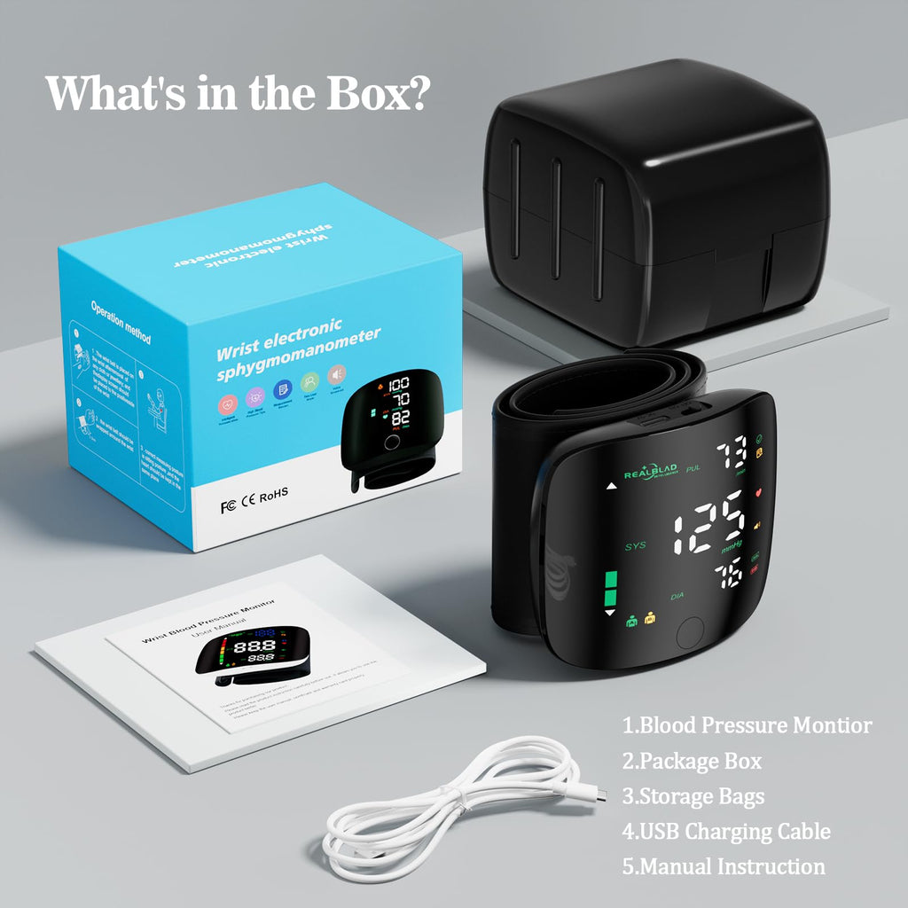 Black Wrist Blood Pressure Monitor W7040