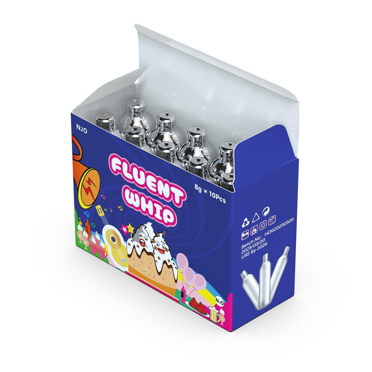 8g Food Grade N2O Cream Chargers 10 Pack I535