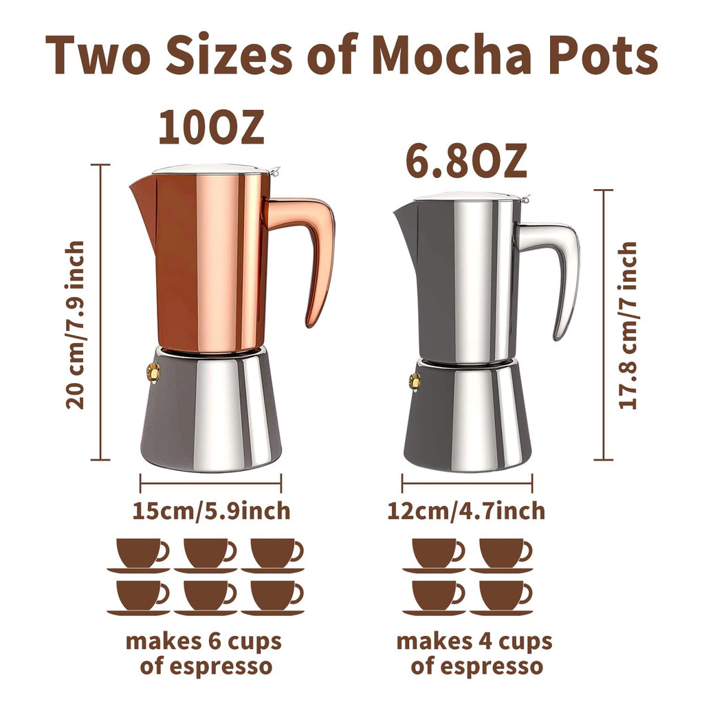 Stainless Steel Moka Pot Espresso Maker 6 Cups J3621