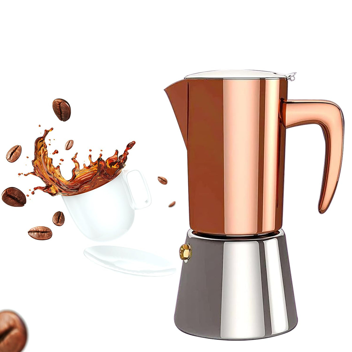 Stainless Steel Moka Pot Espresso Maker 6 Cups J3621