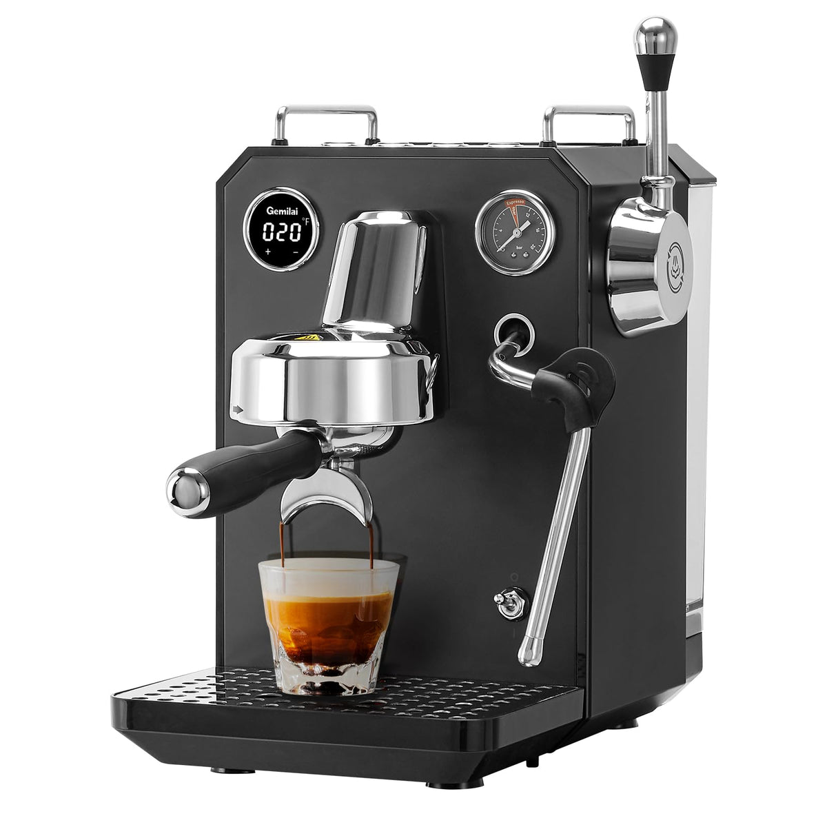 1500W Espresso Machine and Coffee Grinder Bundle with Milk Frother, Black N338