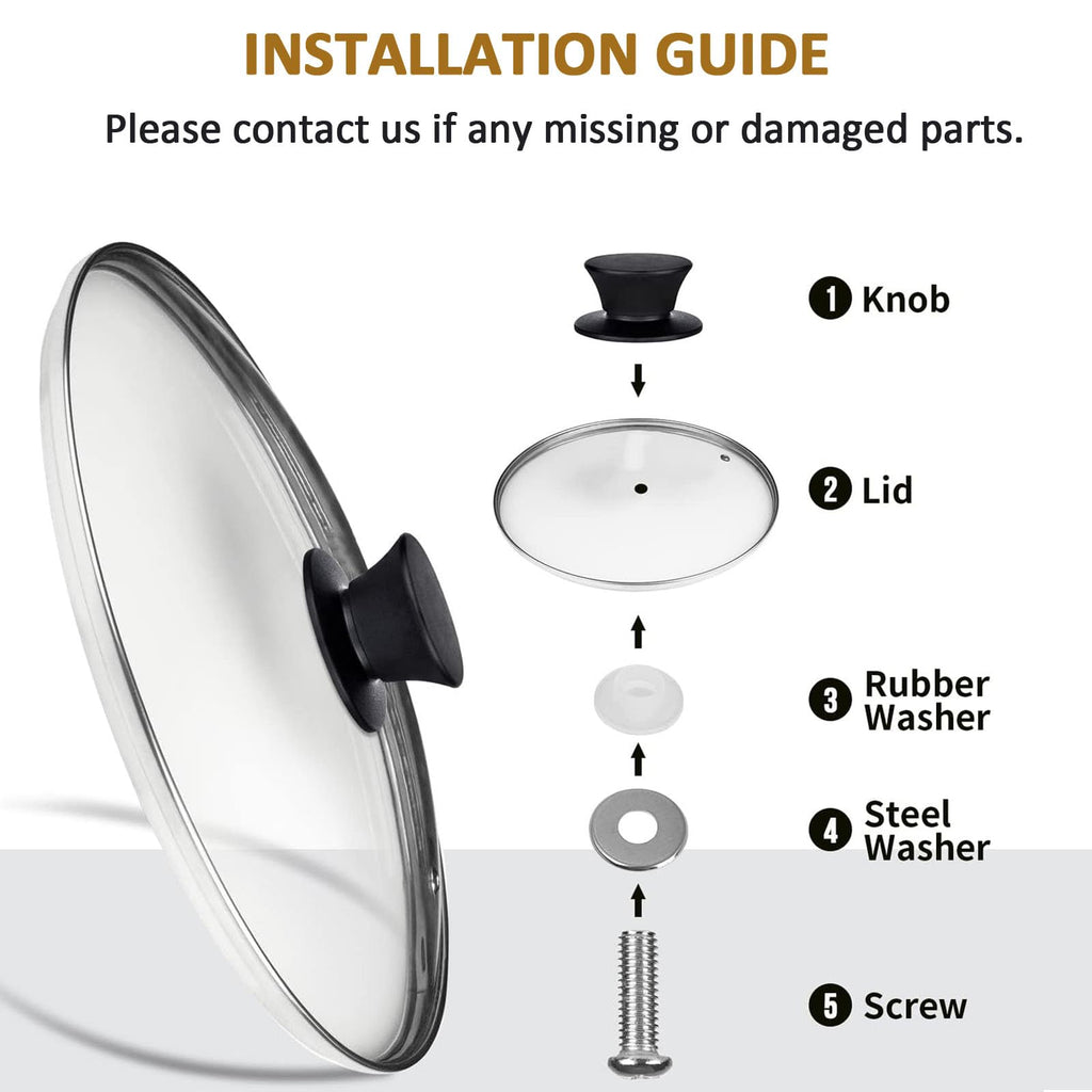 Tempered Glass Lid with Heat Resistant Handle 10.25 In V269