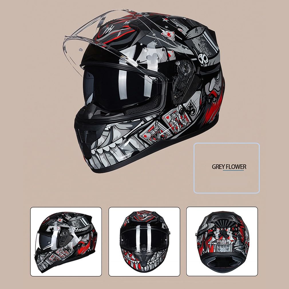 Bluetooth Motorcycle Helmet Anti-Fog Flip Up Full Face DOT Approved L607