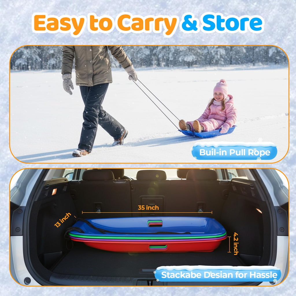 35" Snow Sled with Rope and Handles K9557