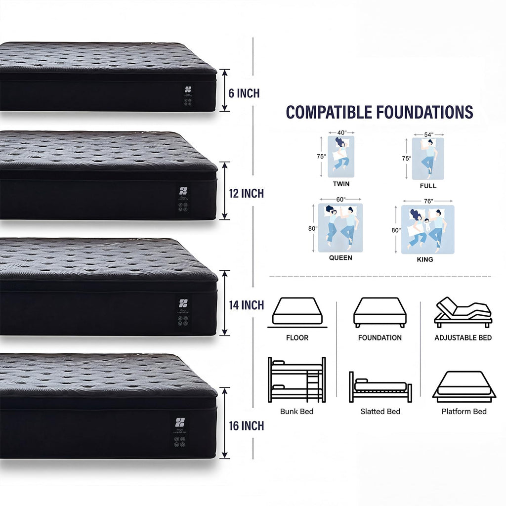 Full Size 12 Inch Memory Foam Hybrid Mattress W725696