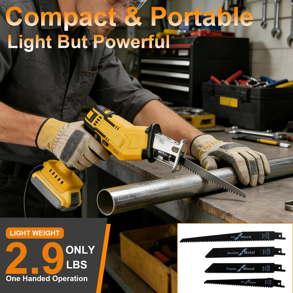 Cordless Reciprocating Saw 0-3500 SPM Variable Speed with 4 Blades G394