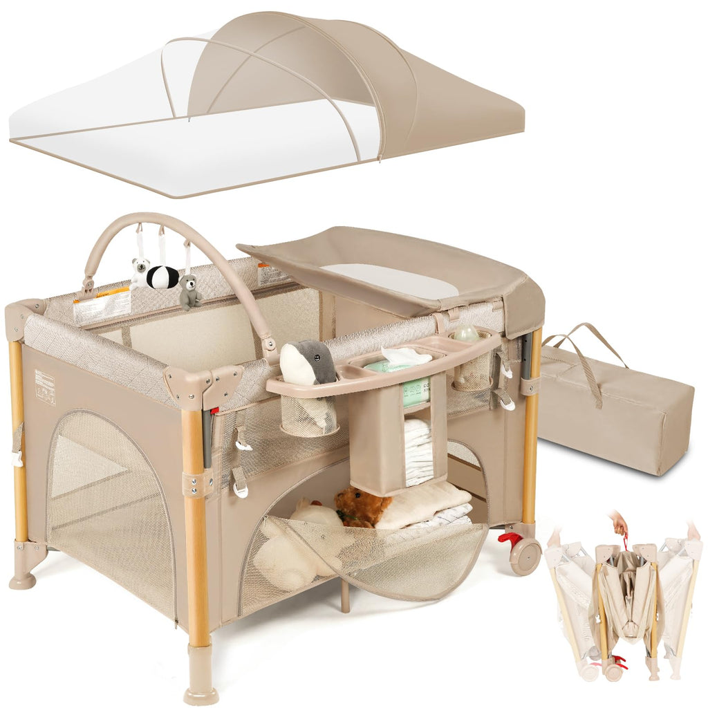 5-in-1 Foldable Baby Bassinet Playpen L128